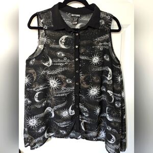 🌘 Celestial Chiffon Sleeveless Top Large